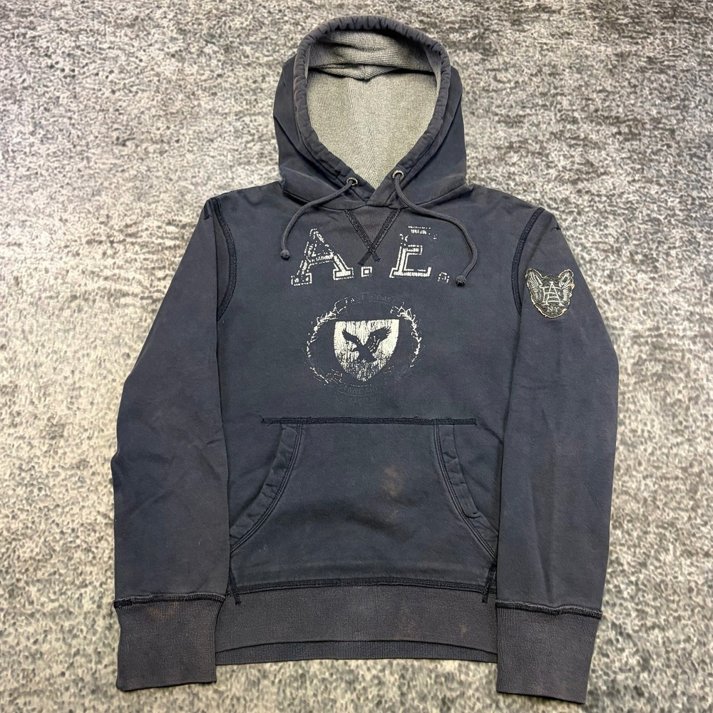 American Eagle Hoodie Mens Medium Navy Blue Skater Preppy Grunge Y2K Sweatshirt